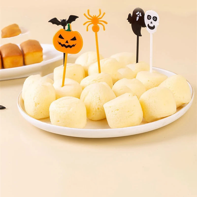 Halloween Ghost Bat Spider Cupcake Toppers – Spooky Party Picks