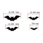 Halloween 3D Black Bat Wall Stickers – Removable Spooky Wall Decor