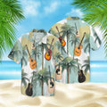 Guitar Bass Pattern Hawaiian Shirts For Men Vintage Musical Instrument 3D Printed Blouse Summer Loose Aloha Shirts Short Sleeves