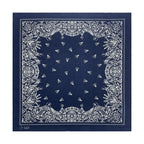 Navy Blue Cashew Hip Hop Cotton Square Bandana Scarf Riding Headband Paisley Gifts For Men Unisex