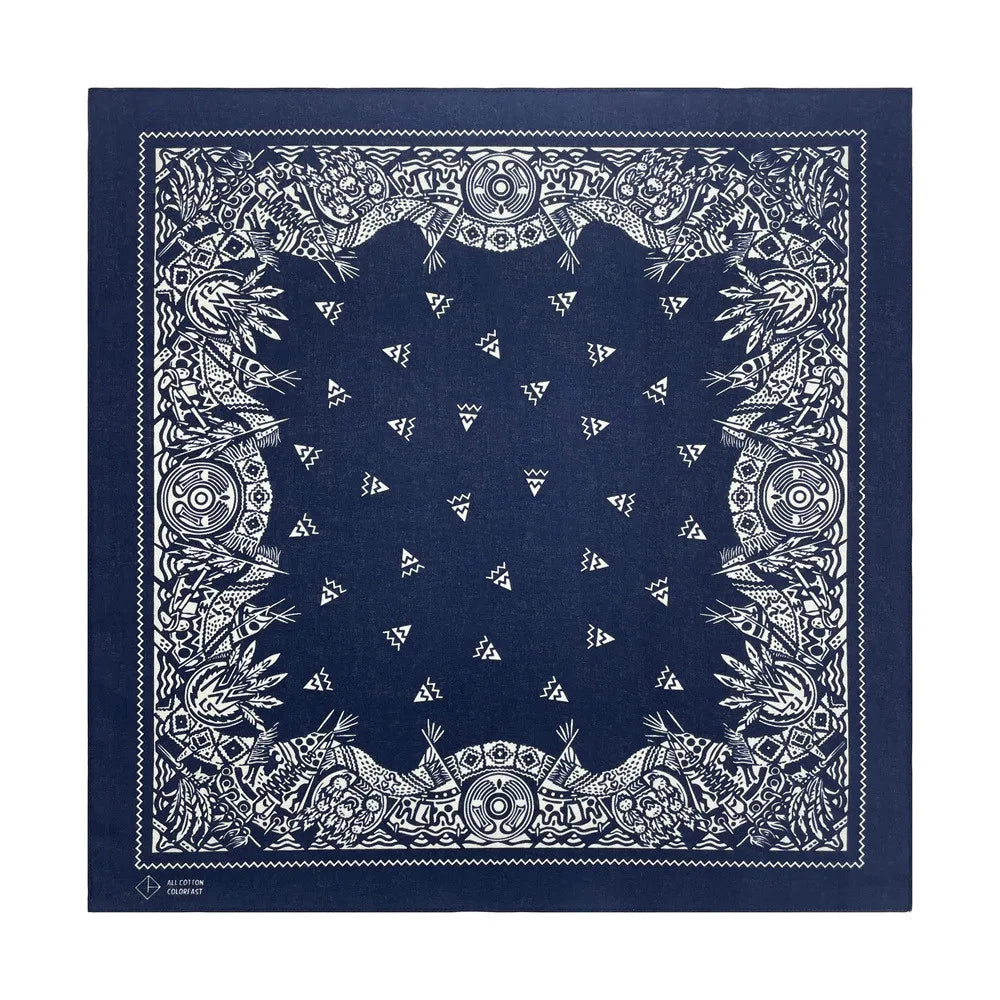 Navy Blue Cashew Hip Hop Cotton Square Bandana Scarf Riding Headband Paisley Gifts For Men Unisex