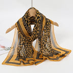 2024 New Print Chiffon Scarf Shawl Women Sunscreen Silk Scarf Turban Long Wrap Beach Travel Outdoor Accessories Trendy Headband