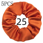 10/5 Pcs Satin Hair Scrunchies Set for Women & Girls – Soft Silk Elastic Hair Bands | Elegant Solid Color Ponytail Holders & Headwear Accessories