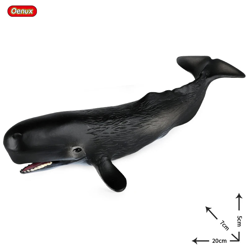 Oenux Ocean Animals Action Figures Sealife Shark Whare Megalodon Model Figurines PVC Home Decoration Kid Cognitive Education Toy