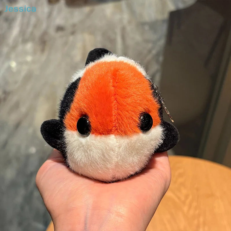 ♥Plush Koi Fish Keychain - Cute Colorful Fish Stuffed Toy Pendant for Backpack, Bag & Key Decoration