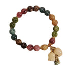 Fashion Colorful Beaded Orchid Pendant Bracelets for Women Girls Luxury Crystal Handmade Beads Bracelets Aesthetic Jewelry Gifts