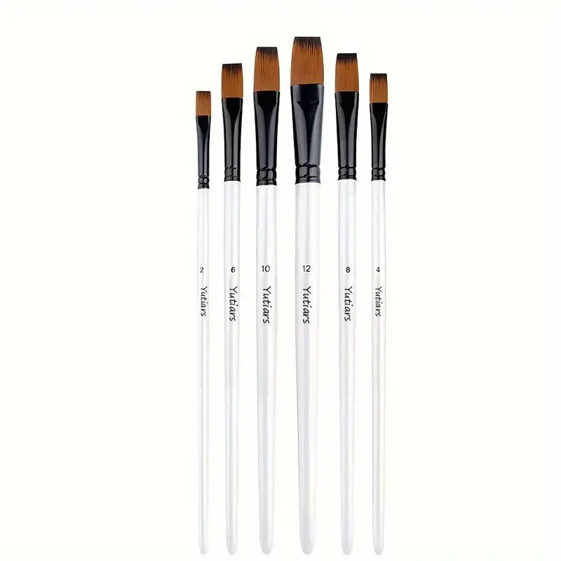 Yutiars Professional Artist Paint Brush Set - 6/24 PCS, Nylon Bristles for Watercolor, Acrylic, Oil Painting, Crafts & Face Body