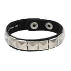Punk Fashion Men Black Cuff Leather Bracelet Wristband Metal Rivets Stud Charm 80s Wrap Bangle for Women Rock Gothic Jewelry