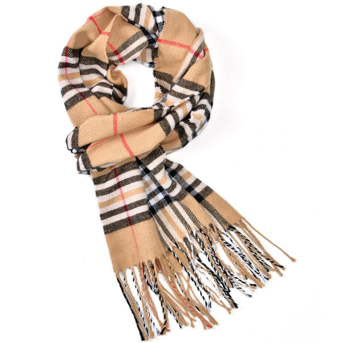 1PCPlaid Scarf Tassel Design Classic Checked Pattern Soft Warm Winter Fashion Accessory For Women Elegant Large Scarf Shawl Wrap
