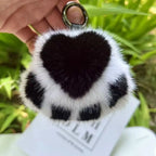 Cat Paw Pendant Keychain Couple Keychain Fluffy Faux Fur Keychain Charm Cute Soft Plush Toy Key Ring Backpack Car Key Pendant