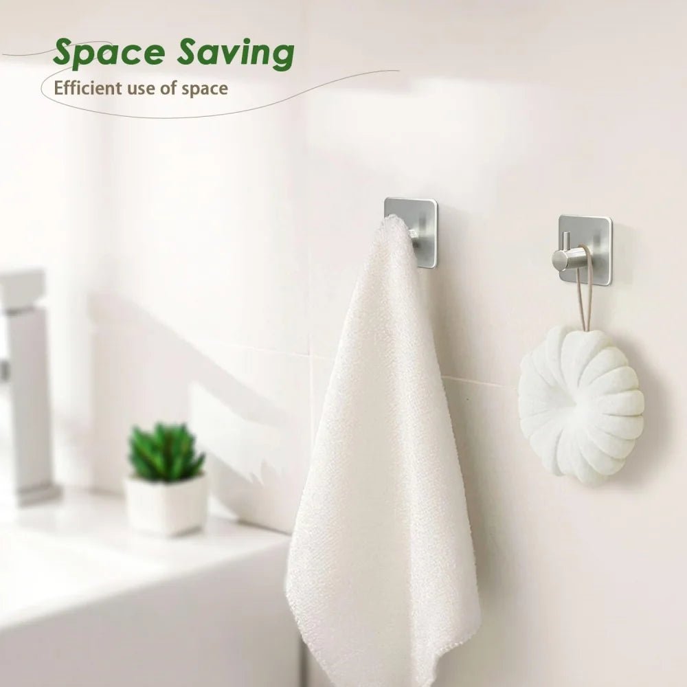 Self adhesive hook heavy-duty towel rack,  wall self-adhesive 304 stainless steel, no need for drilling, waterproof