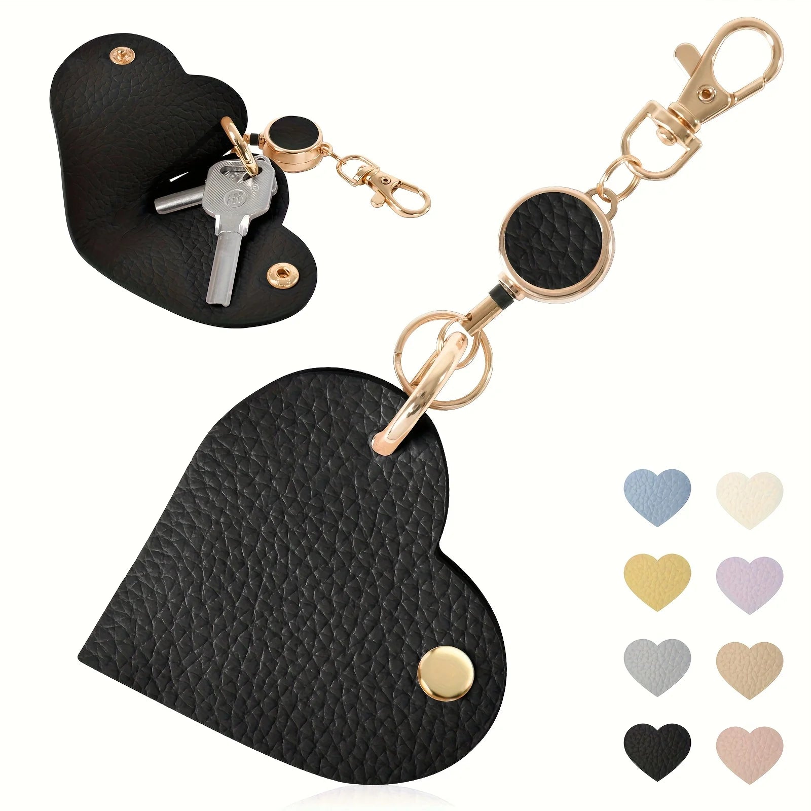 Heart Shaped Keychain with Retractable Buckle - The Perfect Accessory for Love and The Ideal Choice for Valentine's Day Gifts