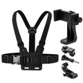 Adjustable Phone Clip Holder With Chest Strap Fixation Bracket for Sport Camera Mobile Phone Camera Black Holder Accessory