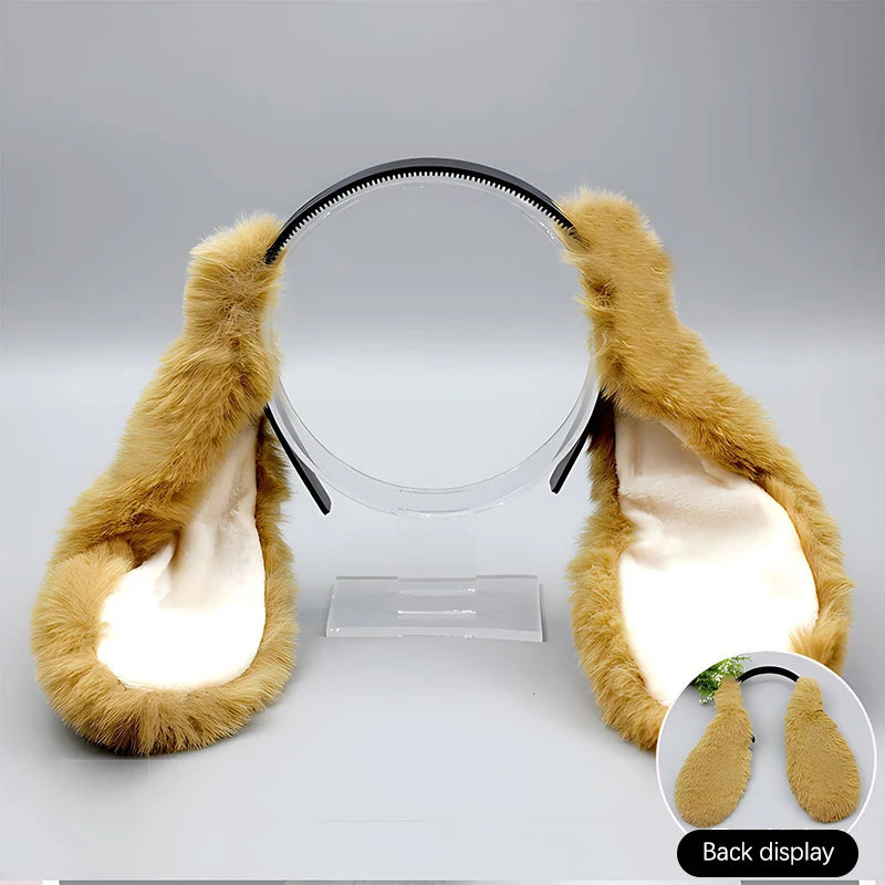1PC Cute Bunny Ears Headband Plush Rabbit Hair Hoop Headwear Cosplay Costume Hair Accessories For Adults Party