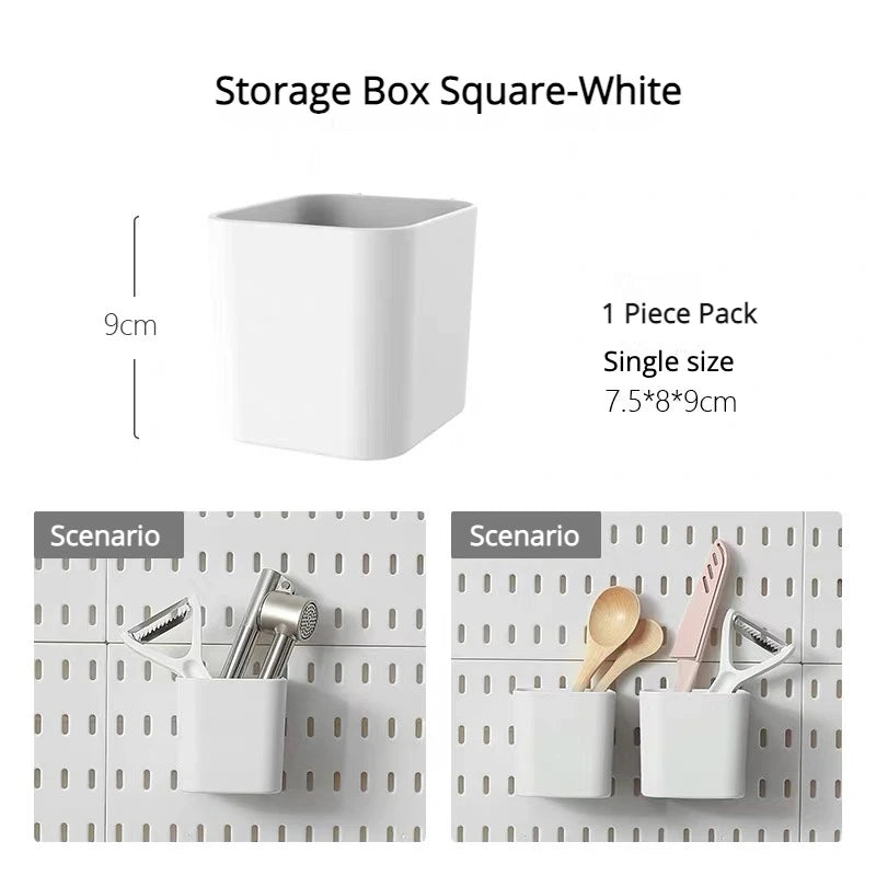 New DIY Pegboard Accessories Hanging Shelf Storage Hooks Wall Organizer No Punching Crafts Organization For Garage Kitchen Room