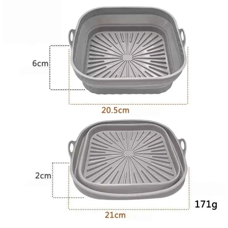 Foldable Air Fryer Silicone Liner Reusable Air Fryer Silicone Baking Tray Food Grade Silicone Air Fryer Mat