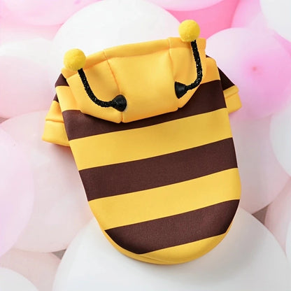 Bee Dog Hoodie – Halloween & Winter Pet Costume for Cats and Small Dogs