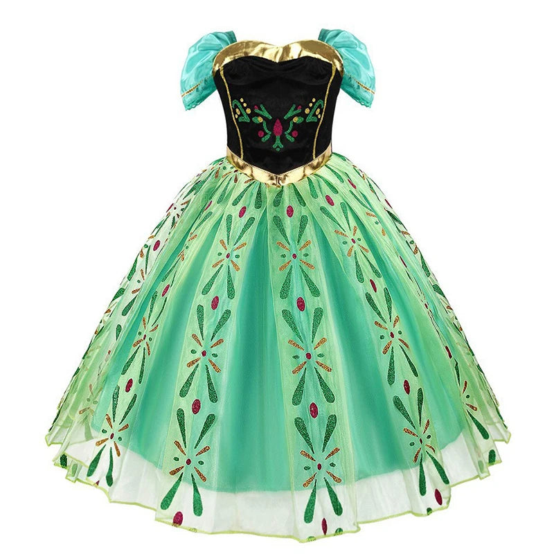 Girls Princess Dress Kids Disney Cosplay Cinderella Snow White Aurora Rapunzel Halloween Costume Children Birthday Party Dresses
