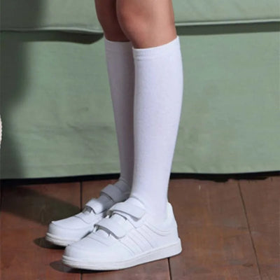 About 28 cm Knee High Socks Kids Boys Girls Socks for School Uniform Children White Socks Student Black  toddler girl socks