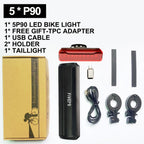 Fivemi 5Led MTB Bicycle Lights 10000MAH Rechargeable Bike Light Flashlight Outdoor Cycling Bike Accessories for Electric Scooter