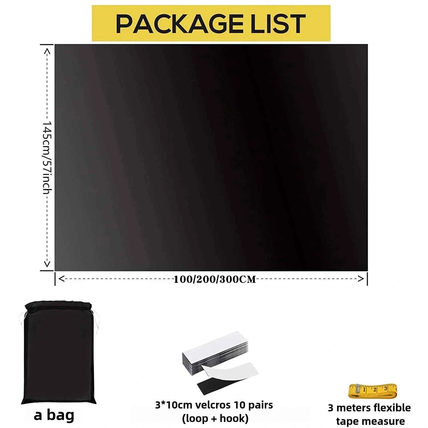 100 Blackout Darkest House Blackout Window Privacy Film Tint Anti Look Cover Glass Window Cloth Car Stickers Light Block Sticker
