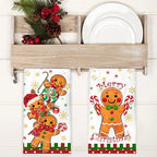 2pcs Christmas Kitchen Towels Merry Christmas Party Decoration 2025 Gingerbread Man Dish Towel Navidad Natal New Year Gift 2026