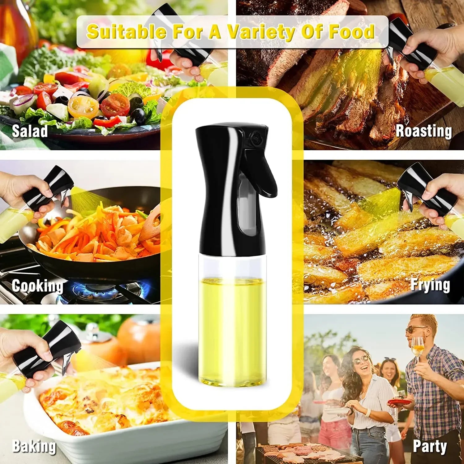 Dual-Use Oil Spray Bottle – Cooking Mister & BBQ Oil Brush