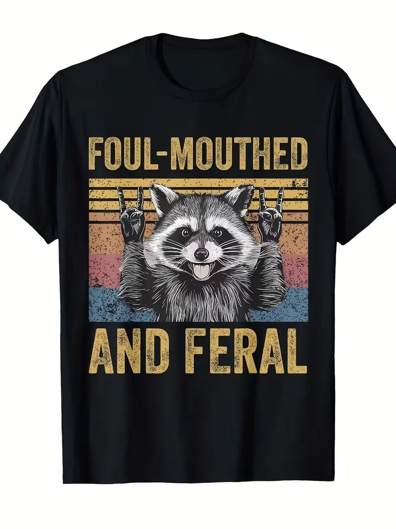 Funny Raccoon Graphic T-Shirt – Retro Vintage Unisex Tee