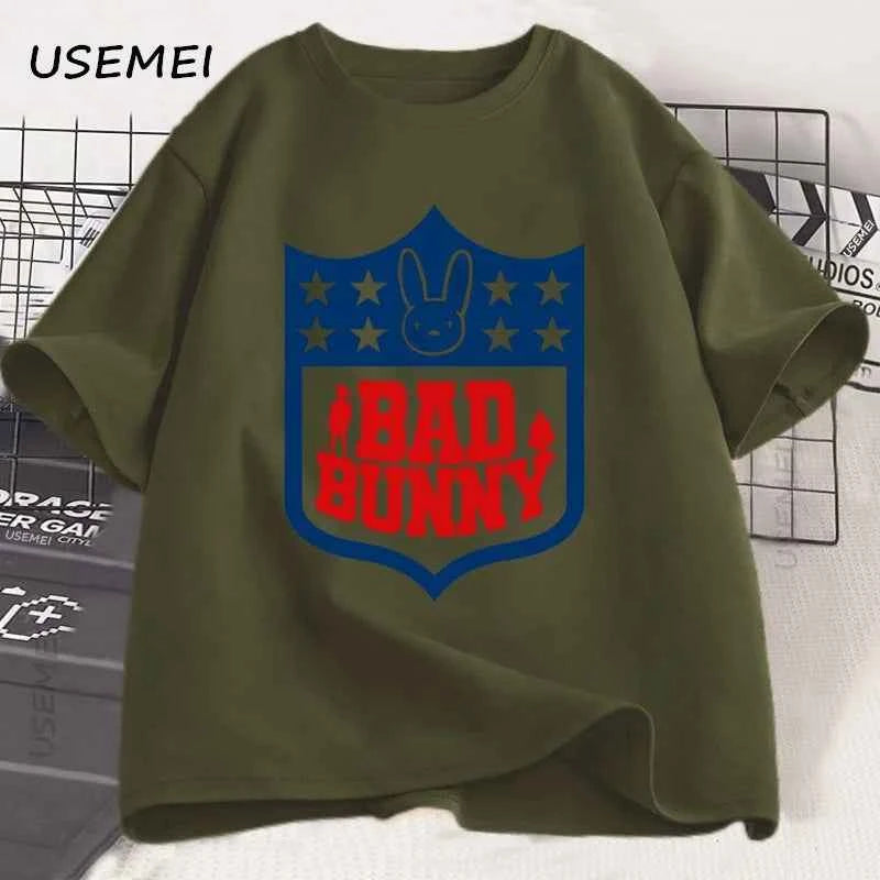 Bad Bunny Football Printed Tshirts Men Women Short Sleeeve Tshirt Printed Graphic T Shirts High Quality T-shirt Men's Clothes
