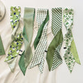 5pcs/set Series Silk Satin Scarf Women Cloth Hair Bands Headdress Accessories Lady Scarves Ribbon Neck Ties for Bag Handle