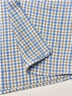 European and American retro preppy style plaid shirt, women's short-sleeved cardigan button shirt