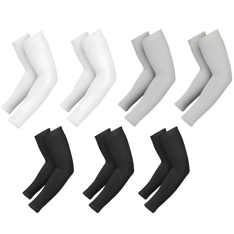 7 pairs of breathable sunshade arm covers, unisex glove sleeves, suitable for outdoor sports such as driving, playing golf, fish