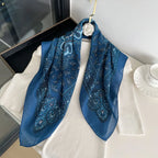 New Fashion 70X70cm Women's Scarf Paisley Print Scarf Cotton Texture Square Shawl Decorative Headband Neck Luxury Design Bandana