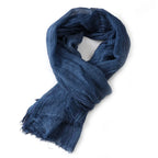 Cotton Linen Striped Men Scarves Autumn Winter Warm Neckerchief Pashmina Male Accessories Short Tassel Bufanda Shawl