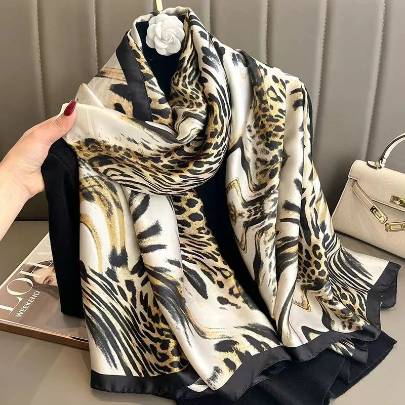 Spring Scarf Women's Luxury Design Polyester Material Smooth Scarf Soft Shawl Beach Scarf