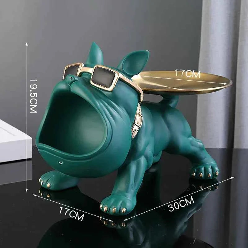 30cm Home Decor Bulldog Figurine Dog Statue Storage Box Animal Ornament Resin Craft Art Sculpture Figurine Home Puppy Sculpture