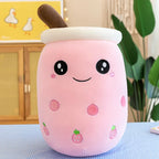 Cute Stuffed Boba Plush Bubble Tea Real-life Bubo Food Milk Cup Plushie Pillow Soft Kawaii Plush Toys Gifts for Kids Adult 24CM