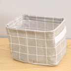 Random Cotton Hemp Storage Basket with Handheld Printed Tabletop, Miscellaneous Sorting Cabinet, Small Clothing, Fabric Storage
