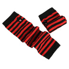 Winter Warm Long Sleeves Gloves for Man Women Fingerless Stripe Hip-Hop Knitted Elbow Mittens Elastic Outdoor Warmer Arm