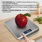 Digital Kitchen Scale – Stainless Steel Food Weighing Scale with LED Display