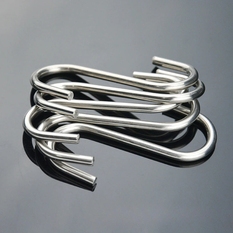 10 pcs Stainless steel S shaped hook Large hook S hook, multi purpose S shaped hook metal S-hook hook for kitchen and bathroom