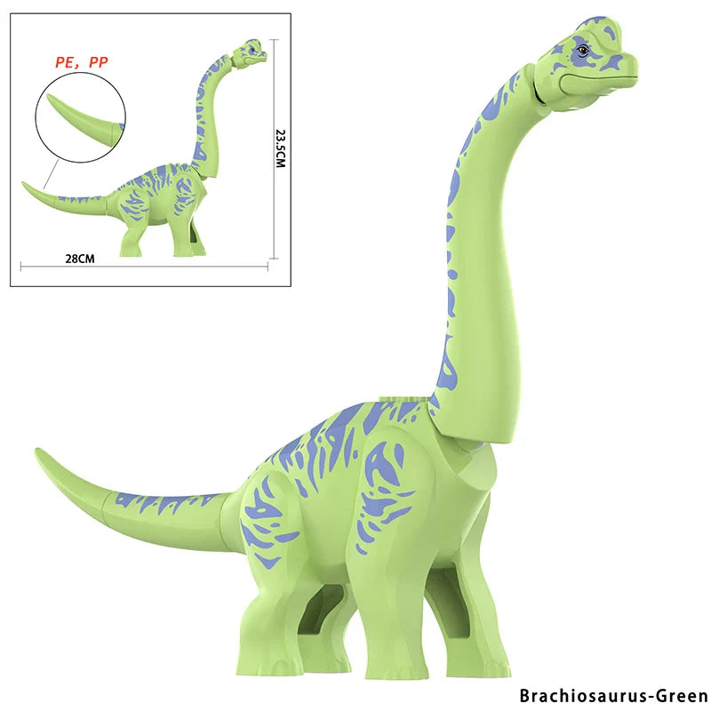 Jurassic Large Spinosaurus Dinosaur World Building Block Figure Movable Joint Prehistoric Animal Model Educational Assemble Toy