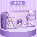 Sanrio Series Pencil Case Kuromi Cartoon Animation Good-Looking Large Capacity Children Pencil Storage Stationery Box Wholesale