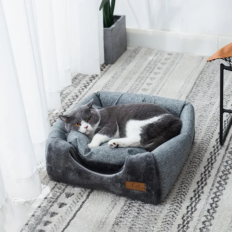 New Triangle Cat Nest Closed Cat House Pet Nest Warm and Thickened Deep Sleep Dog Nest Pet Supplies Closed Cat bed cat tents - WTN Essentials 