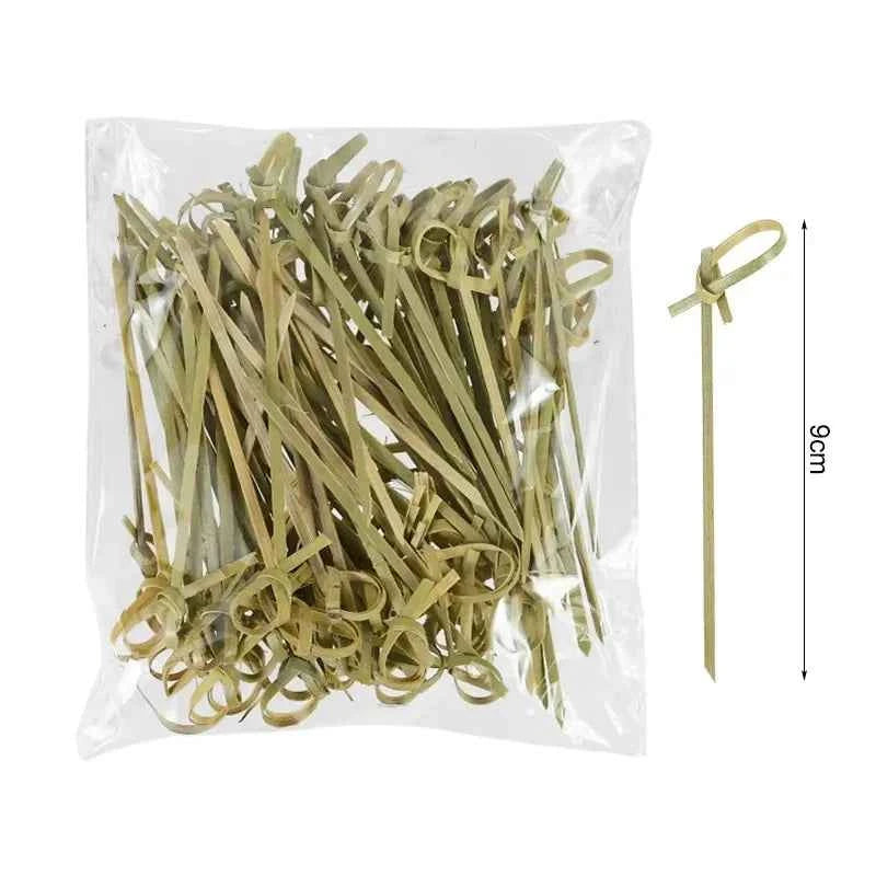 100Pcs Disposable Bamboo Skewer Hawaiian Flamingo Pearl Cocktail Picks Buffet Food Fruit Forks For Wedding Birthday Party Decor