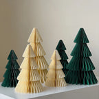 Paper Christmas Tree Ornaments 3D Honeycomb Christmas Tree Decorations Folded Paper 2026 Xmas New Year Desktop Arrangement Decor