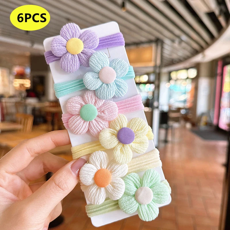 20PCS 10PCS Hair Accessories For Girl Elastic Hair Bands Flowers Style Hair Ring Children Birthday Party Headdress Headwear