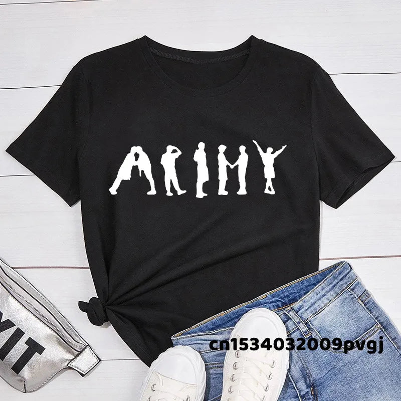 Girl Korean Group Top Tee Female CLothes T Shirt Streetwear Women Fashion T-Shirt Aesthetic Clothes