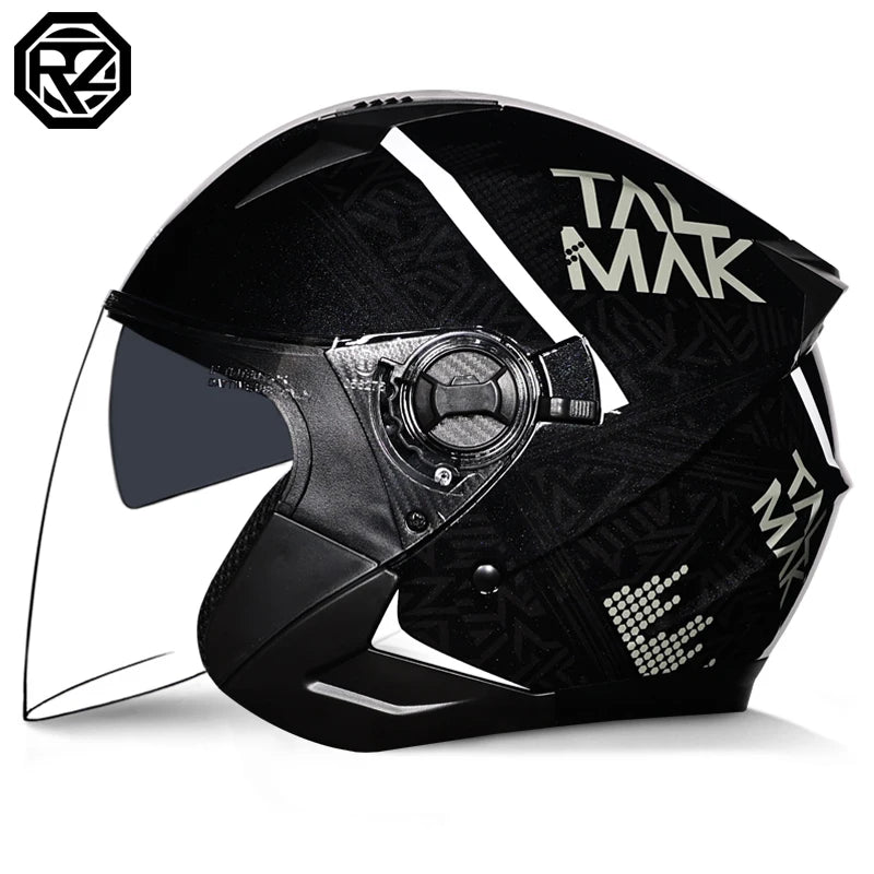 2025 Latest High Quality Motorcycle Helmet Half Covering Dual Lens Cascos para Motos Male Female Couple Capacetes de Moto