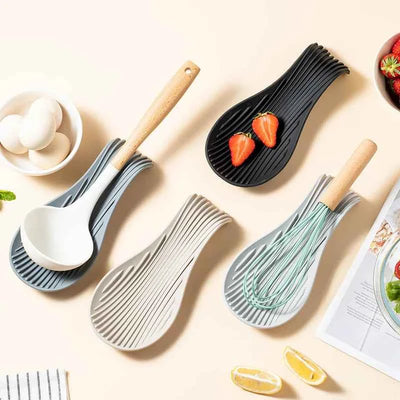 Silicone Kitchen Spoon Holder Tray for Spatulas and Cooking Utensils